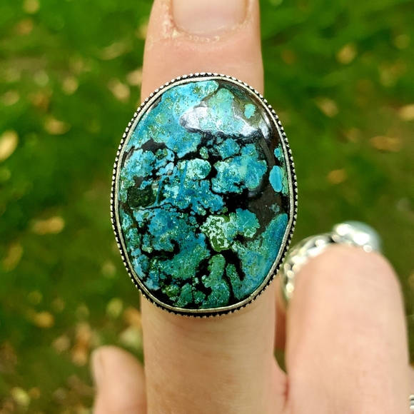 New Chrysocolla 925 Silver Ring. - Picture 2 of 16